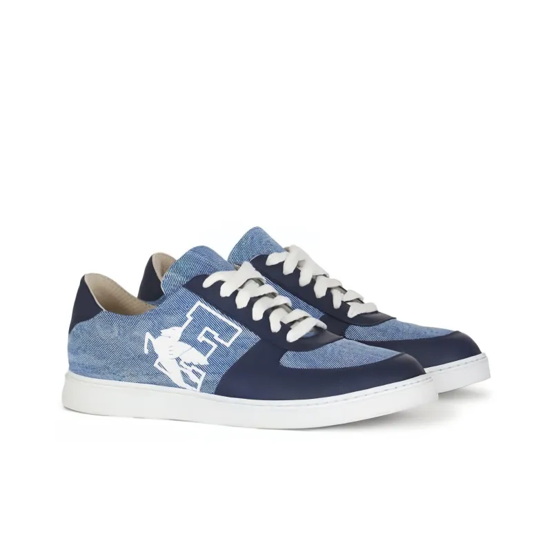 ETRO Pegaso Stylish Skateboarding Shoes Men's Blue-2