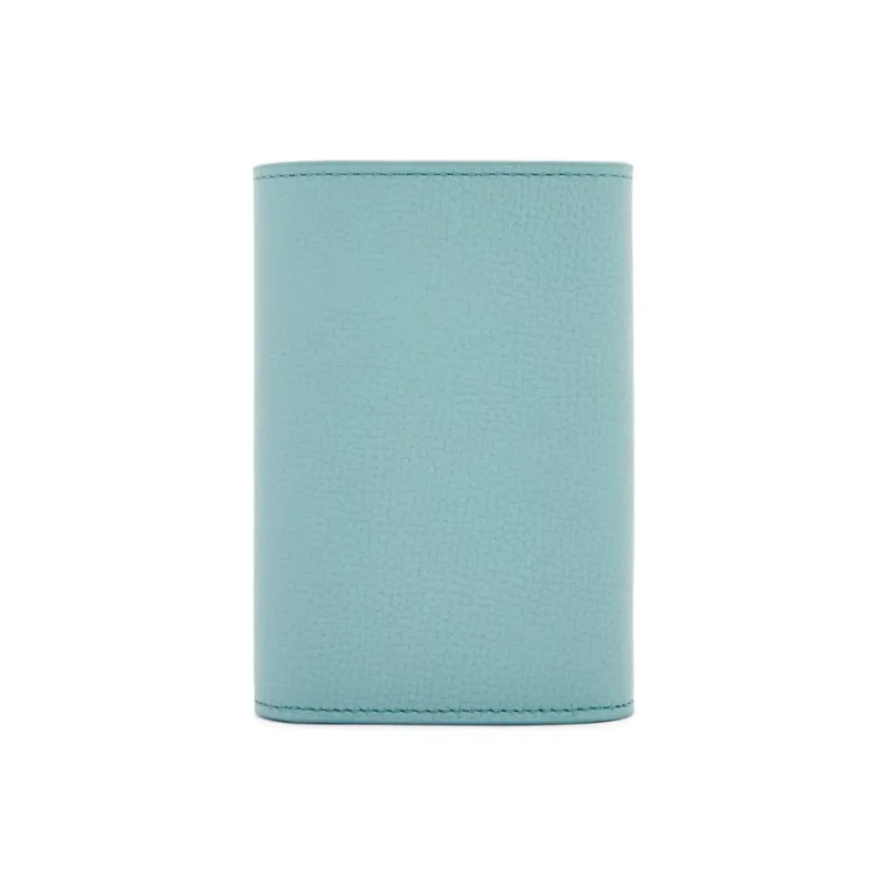 LOEWE Pebbled Calfskin Wallet Small Size Women's Aqua-3