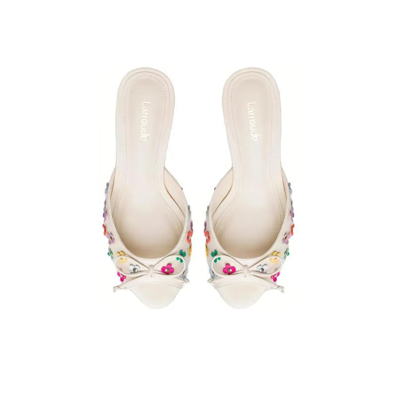 Larroude Slide Slippers Women's White-3