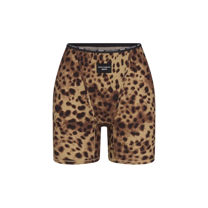 Skims X Dolce&Gabbana Cotton Rib Boxer Leopard-0