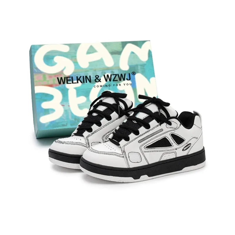 WELKIN&WZWJ Puffy Shoes Wear resistant, Lightweight, Breathable, And Non slip. Low Top Skateboard Shoes Unisex-15