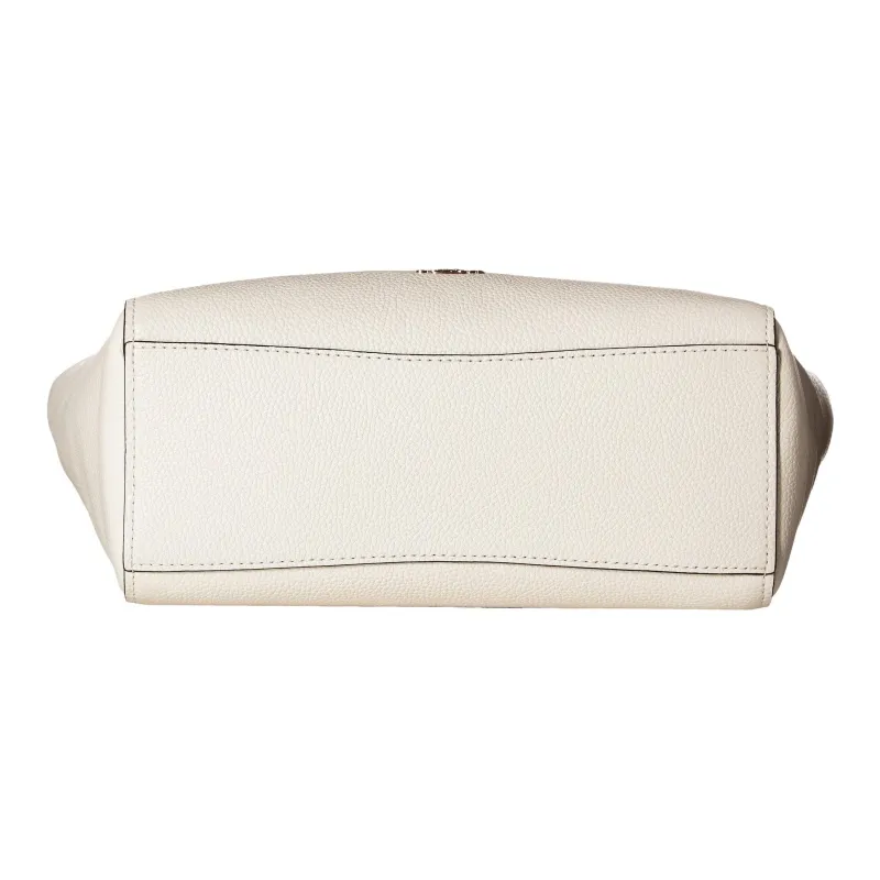 COACH Turnlock Leather Tote Bag Shoulder Bag Large Size Women's Glacier White-3