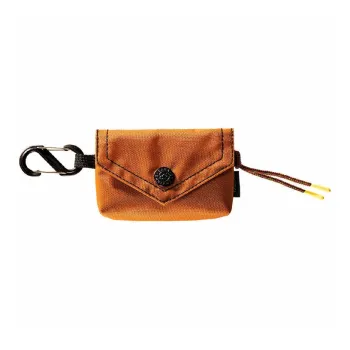 GAGA EQUIPMENT Nylon Fabric Envelope Bag Card Holder Mini Unisex Caramel