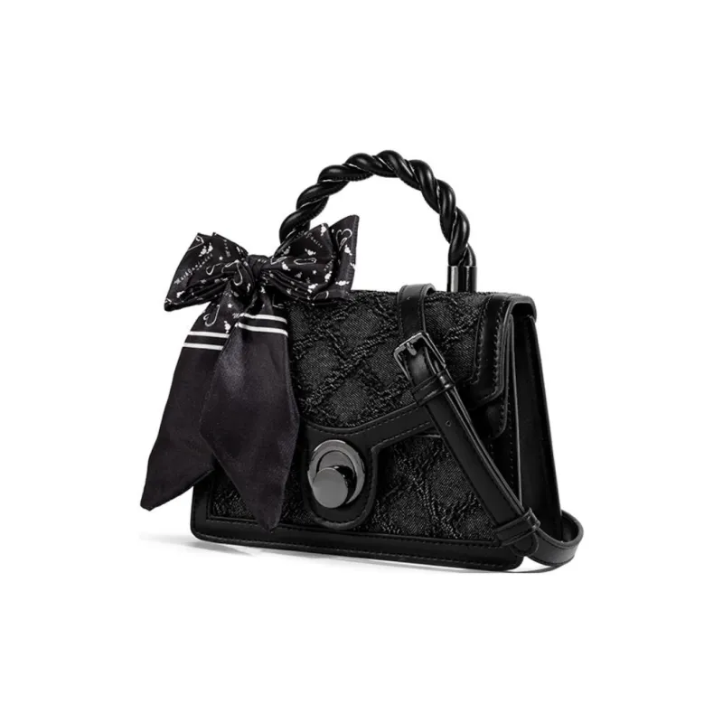 CentarlKatty Polyurethane Synthetic Leather Shoulder Bag, Crossbody Bag, Handbag Regular Women's Denim Black-2