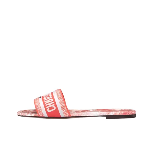 DIOR DIORIVIERA Slide Slippers Women's Orange Red