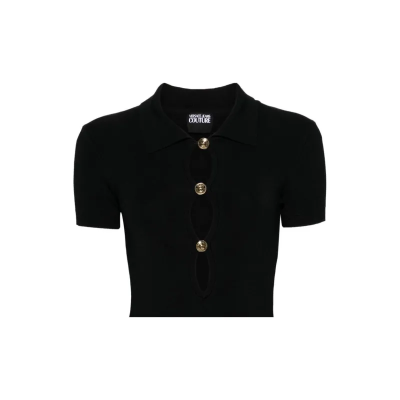 VERSACE JEANS COUTURE Polo collar Knitted Bodysuit-1