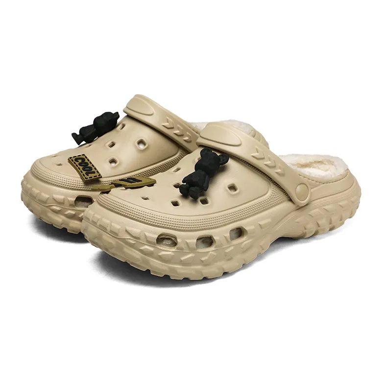 Darcy Sen Cotton Slippers Khaki/Black/Gray-2