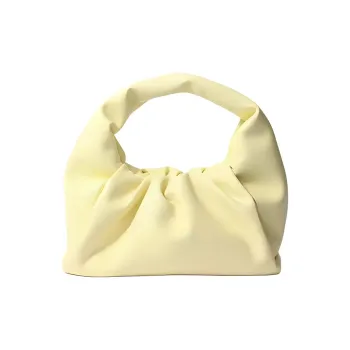 BOB ORE BLUE COLLECTION Genuine Leather Handbag Medium Size Women's Light Yellow