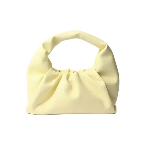 BOB ORE BLUE COLLECTION Genuine Leather Handbag Medium Size Women's Light Yellow