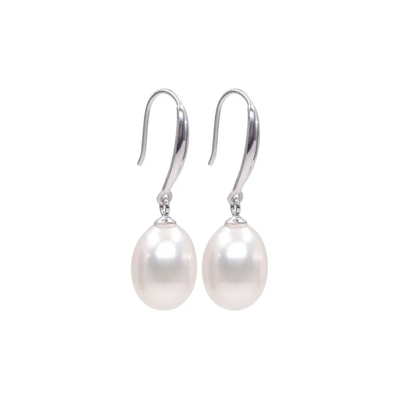 NATURALLYJOJO Freshwater Pearl 925 Sterling Silver Earrings Women's Silver/White-0