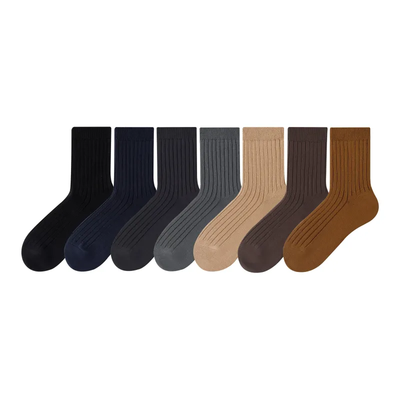 Caramella Mid Calf Socks Men's 7 Pack Mixed Color-0