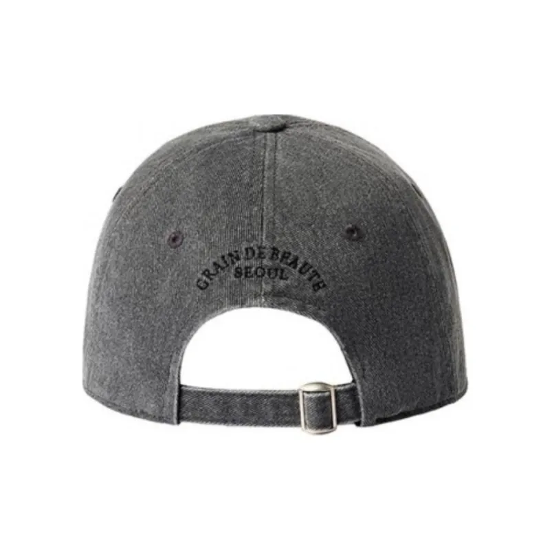 GRAIN DE BEAUTE Cotton Baseball Caps Unisex Gray-3