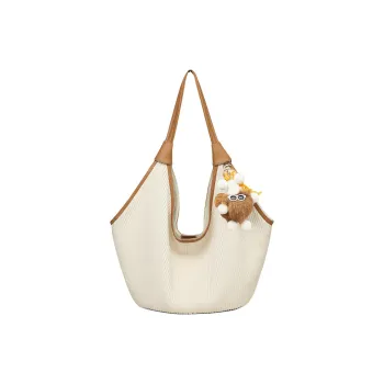 Thereble Synthetic Leather Shoulder Bag Tote Medium Size Women's White Magnolia