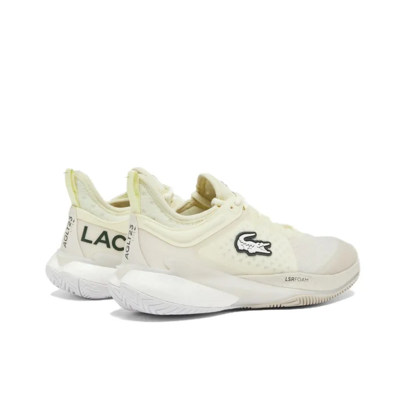 LACOSTE AG LT23 Lite Abrasion Resistant Low Top Tennis Shoes Women's Beige Yellow-2