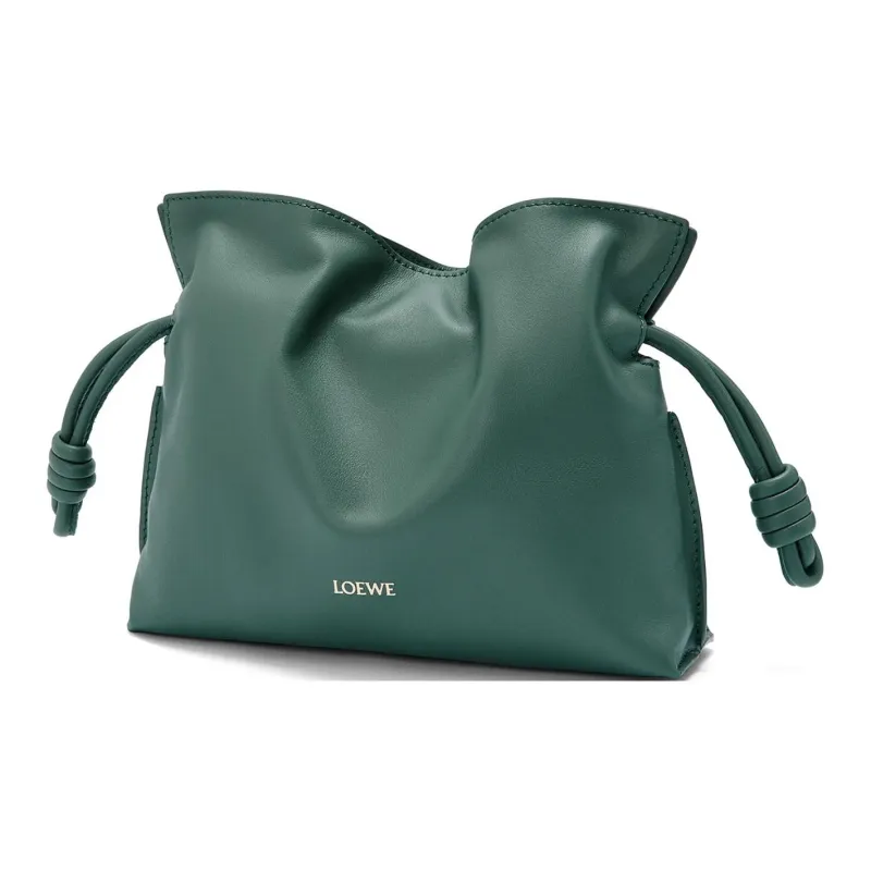 LOEWE Flamenco Nappa Cow Leather One Shoulder Crossbody Clutches Mini Women's Vanilla Grass Green-2