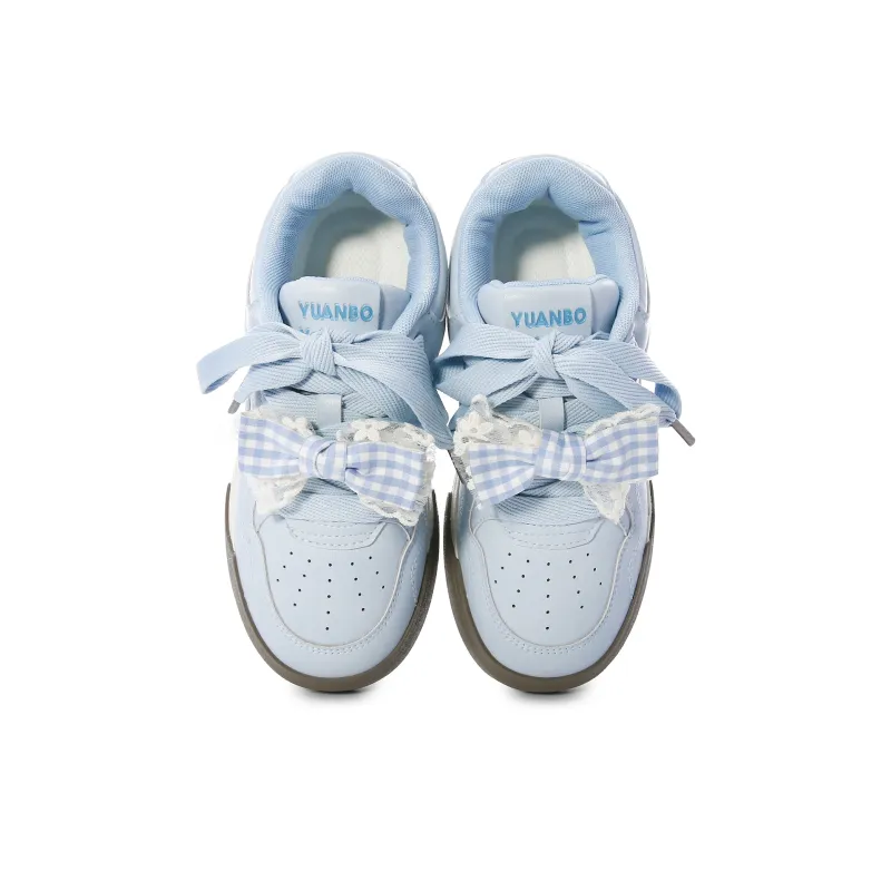 Lovely You Wear resistant And Lightweight Low Top Skateboard Shoes Women's Blue-15