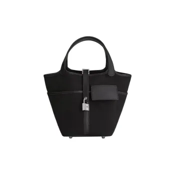 HERMES Picotin Lock Goeland Canvas With Swift Calfskin Canvas Bag Handbags Women's Marine Blue/Black