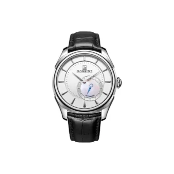 ROSSINI Mechanical Movement Cowhide Strap Watch Men's Watches Silver Dial