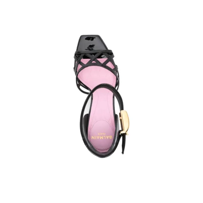 BALMAIN Uma Strap Sandals 9.5cm Women's Black-3