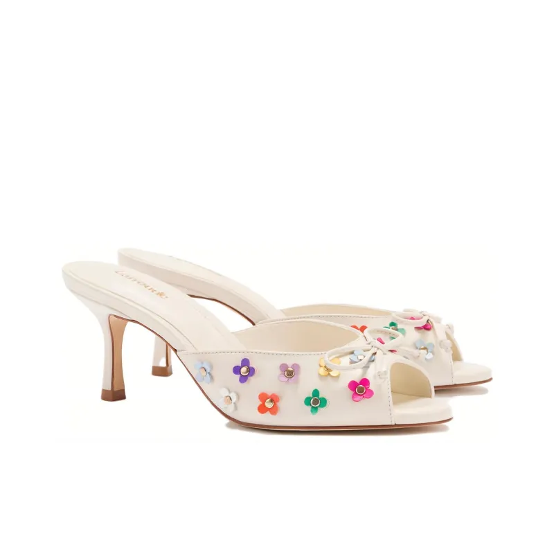 Larroude Slide Slippers Women's White-2