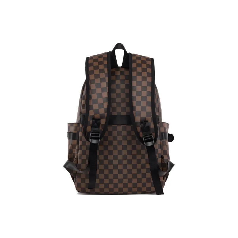 Yalu PU Backpack Tubas Unisex Black/Dark Brown-6