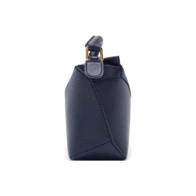 LOEWE Puzzle Soft Grain Calfskin Shoulder Bag, Crossbody Bag, Handbag Mini Women's Dark Marine Blue-3