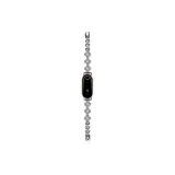 Four-Leaf Clover Metal Chain-Silver White Zircon