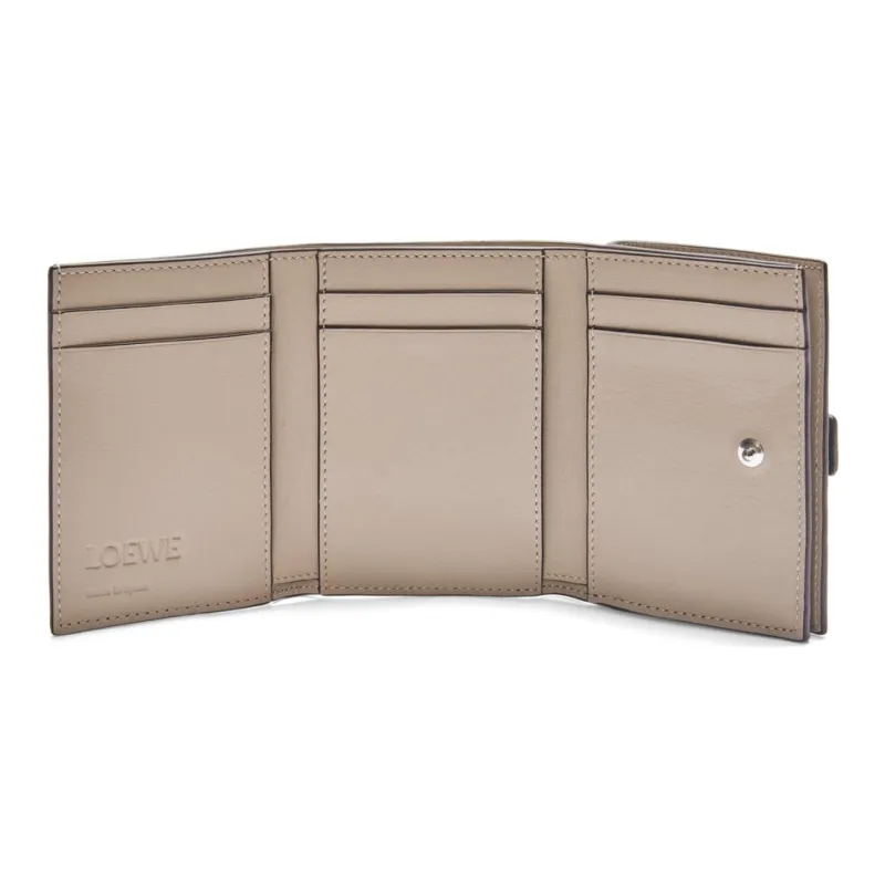 LOEWE Soft Grain Calfskin Wallet Women's Dark Marine Blue & Silver-2
