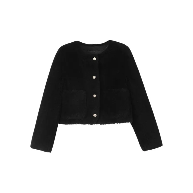 Late White Short Coats Women's Pink-4