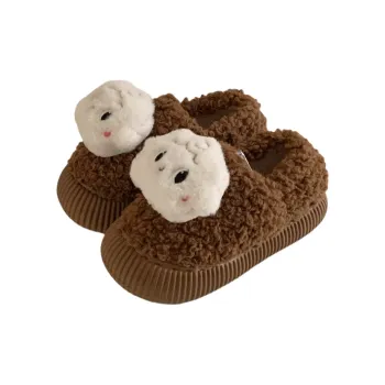 Thin Strips Cotton Slippers Women's, Brown