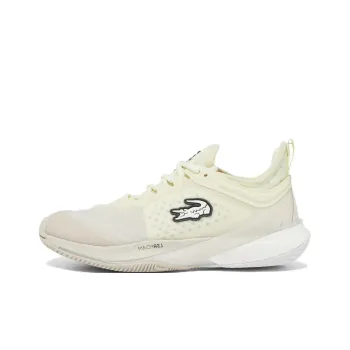 LACOSTE AG LT23 Lite Low Top Tennis Shoes Women's Beige Yellow