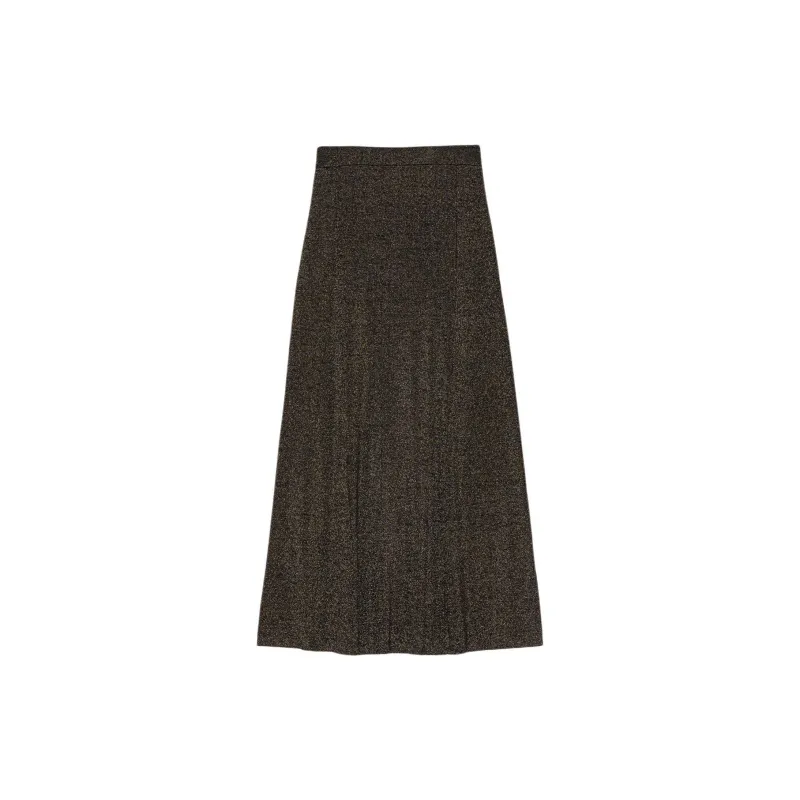 GANNI Logo Embroidered Knit Maxi Skirt-1