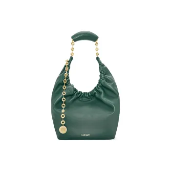 LOEWE Squeeze Sheepskin Shoulder Bag Crossbody Bag Handbag Small Size Women's Vanilla Grass Green