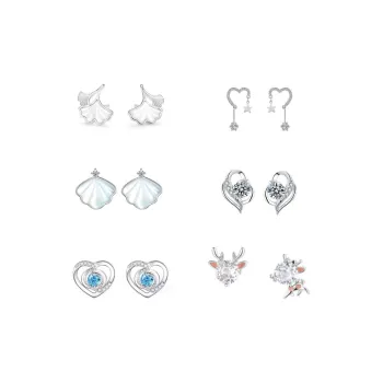 GAGA S925 Silver Stud Stud Earrings Women's