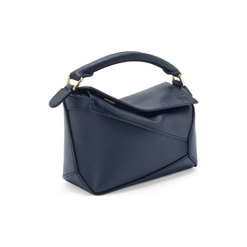 LOEWE Puzzle Soft Grain Calfskin Shoulder Bag, Crossbody Bag, Handbag Mini Women's Dark Marine Blue-1