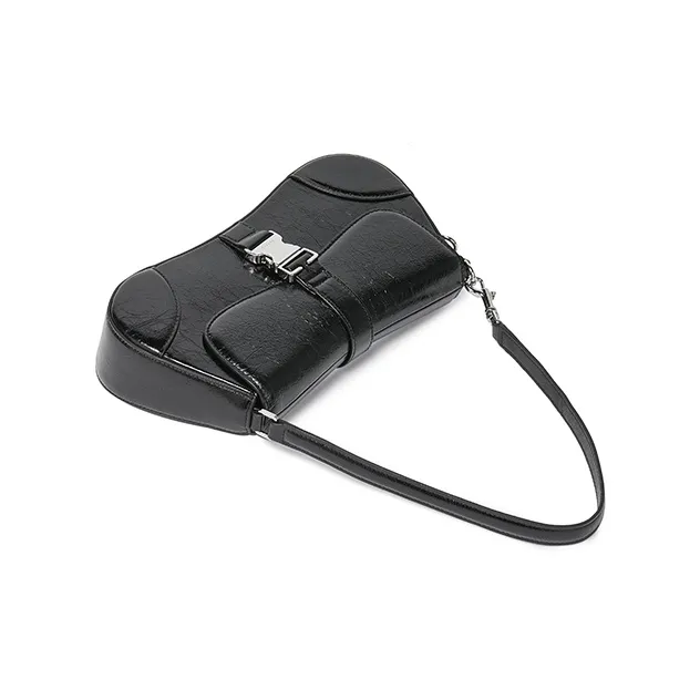 HXXXXS Cow Leather Shoulder Bag Women's Black-8