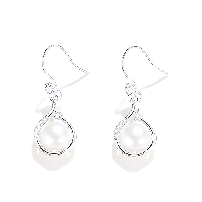 JOYDINNY Freshwater Pearl Earrings Women's-0