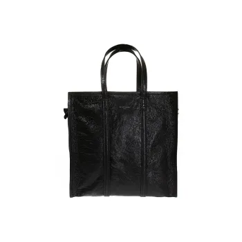 Balenciaga Shiny Lambskin Tote Bag Shopping Bag Shoulder Bag Handbag Unisex Black