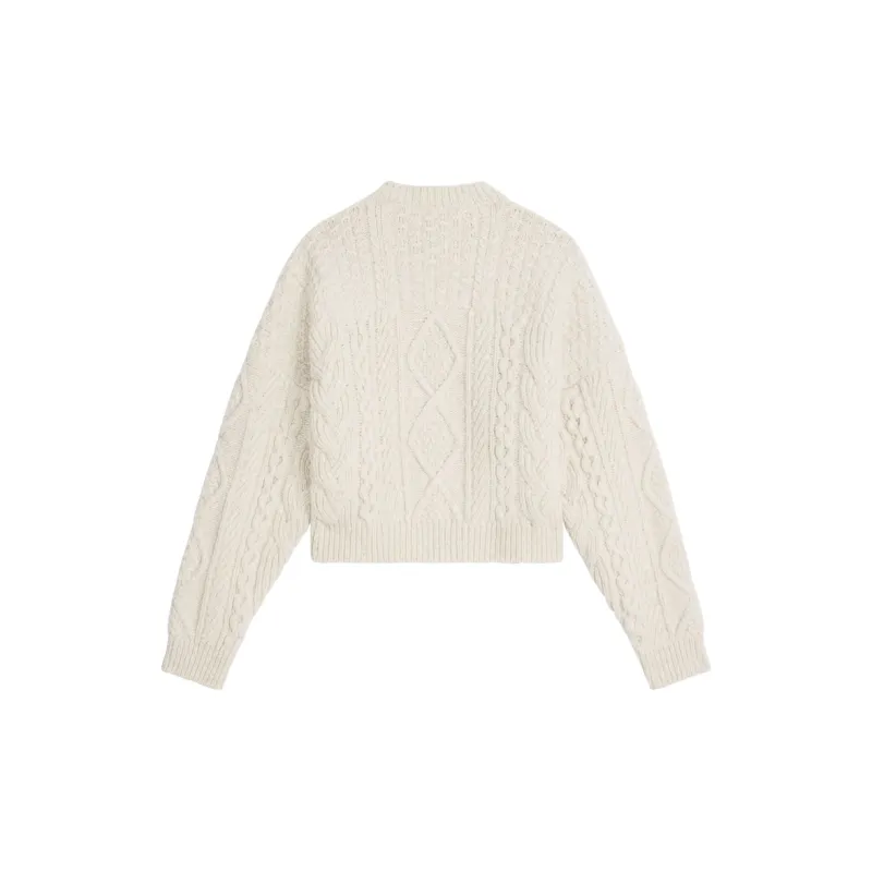CELINE Triomphe Crew Neck Sweater In Aran Wool-1