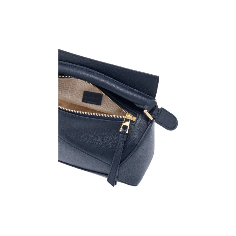 LOEWE Puzzle Soft Grain Calfskin Shoulder Bag, Crossbody Bag, Handbag Mini Women's Dark Marine Blue-5