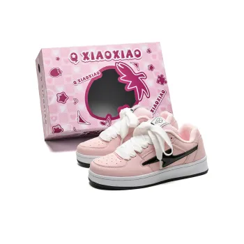 Circle small Skateboard Shoes Unisex Low Top Cherry Blossom Pink Fleece Lined