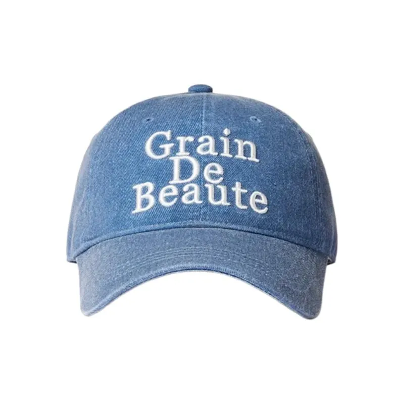 GRAIN DE BEAUTE Cotton Baseball Caps Unisex Denim Blue-1