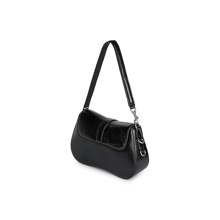 HXXXXS Cow Leather Shoulder Bag Women's Black-6