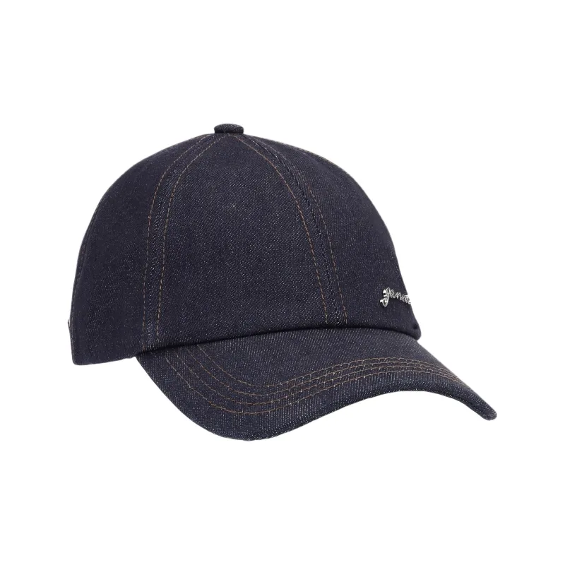 GANNI Logo Plaque Denim Baseball Cap-1