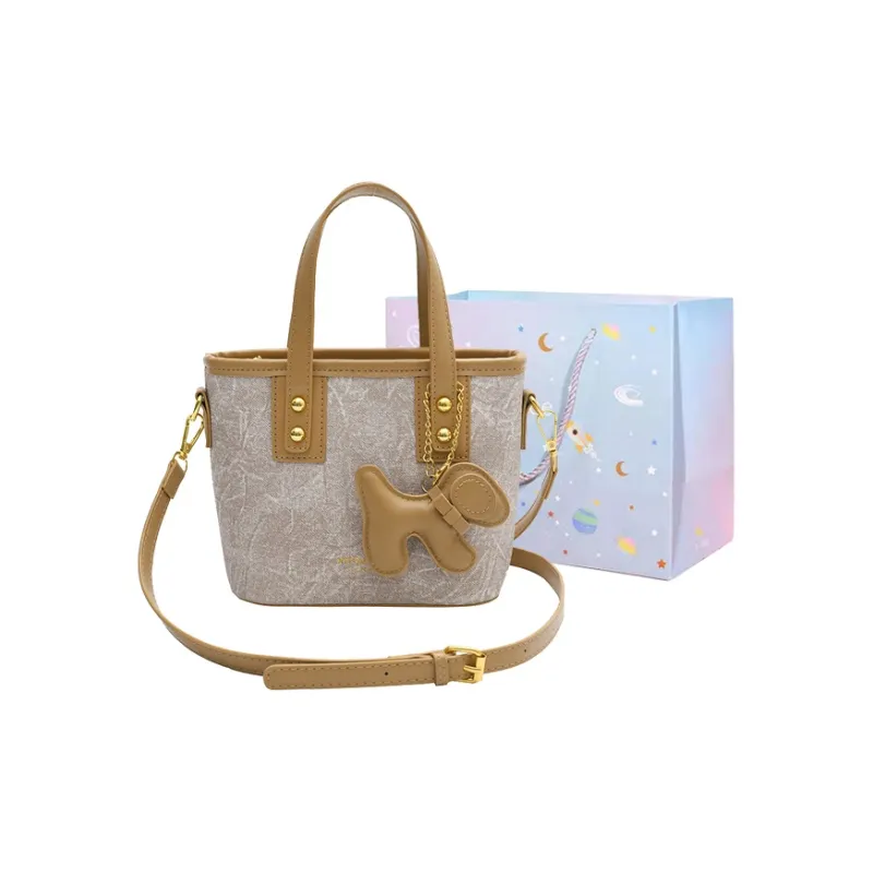 GOX PU Shoulder Bag Regular Women's Blue/Brown-22