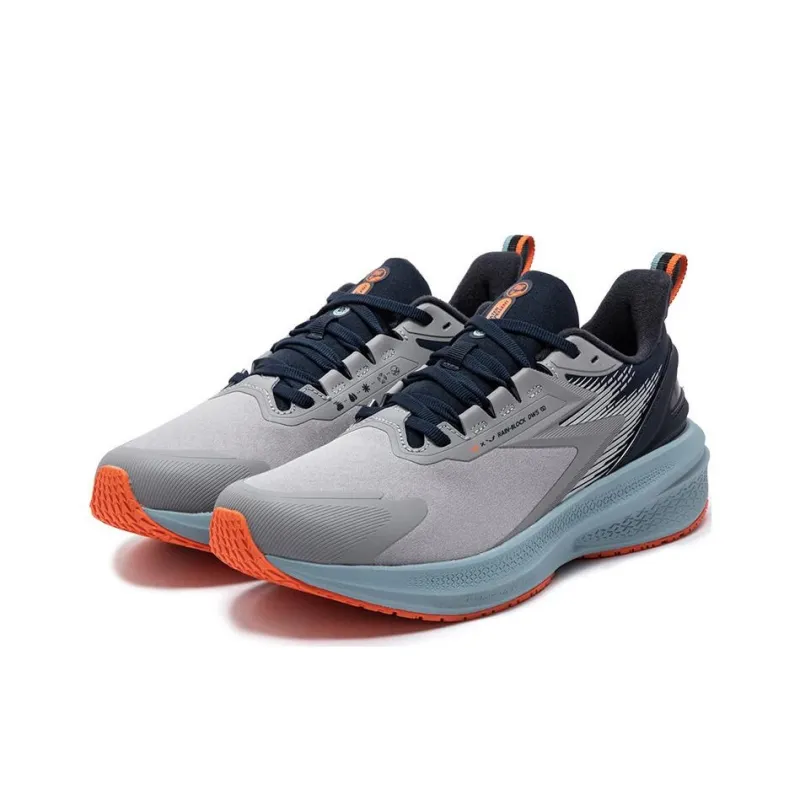 361° Rainy Day 7.0 Cushioning Anti Slip And Wear Resistant Low Top Casual Running Shoes Men's Gray Blue-2