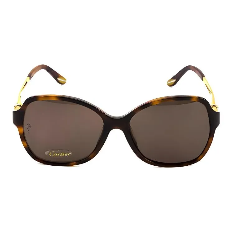 CARTIER Composite Material Irregular Shape Sunglasses Unisex Gold-2