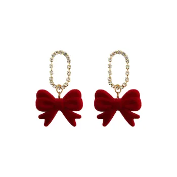 Yiru Alloy Flock Earrings Women's
