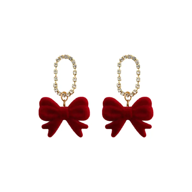Yiru Alloy Flock Earrings Women's-0