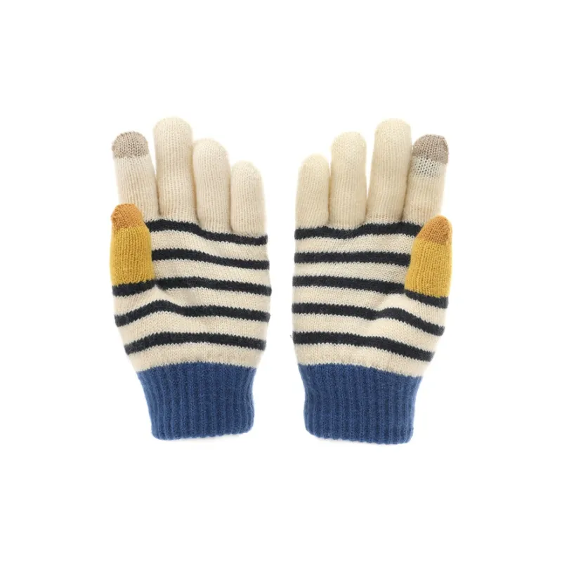 FREE RABBITⅡ Double Layer Warm Thickened And Fleece Lined Touchscreen Knitted Fabric Knit Gloves Unisex-3
